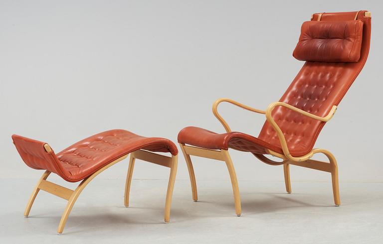 FÅTÖLJ med FOTPALL, "Pernilla", Bruno Mathsson, 1995.