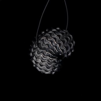 A NECKLACE, "Shelter", oxidated silver, black rubber band, 2010.