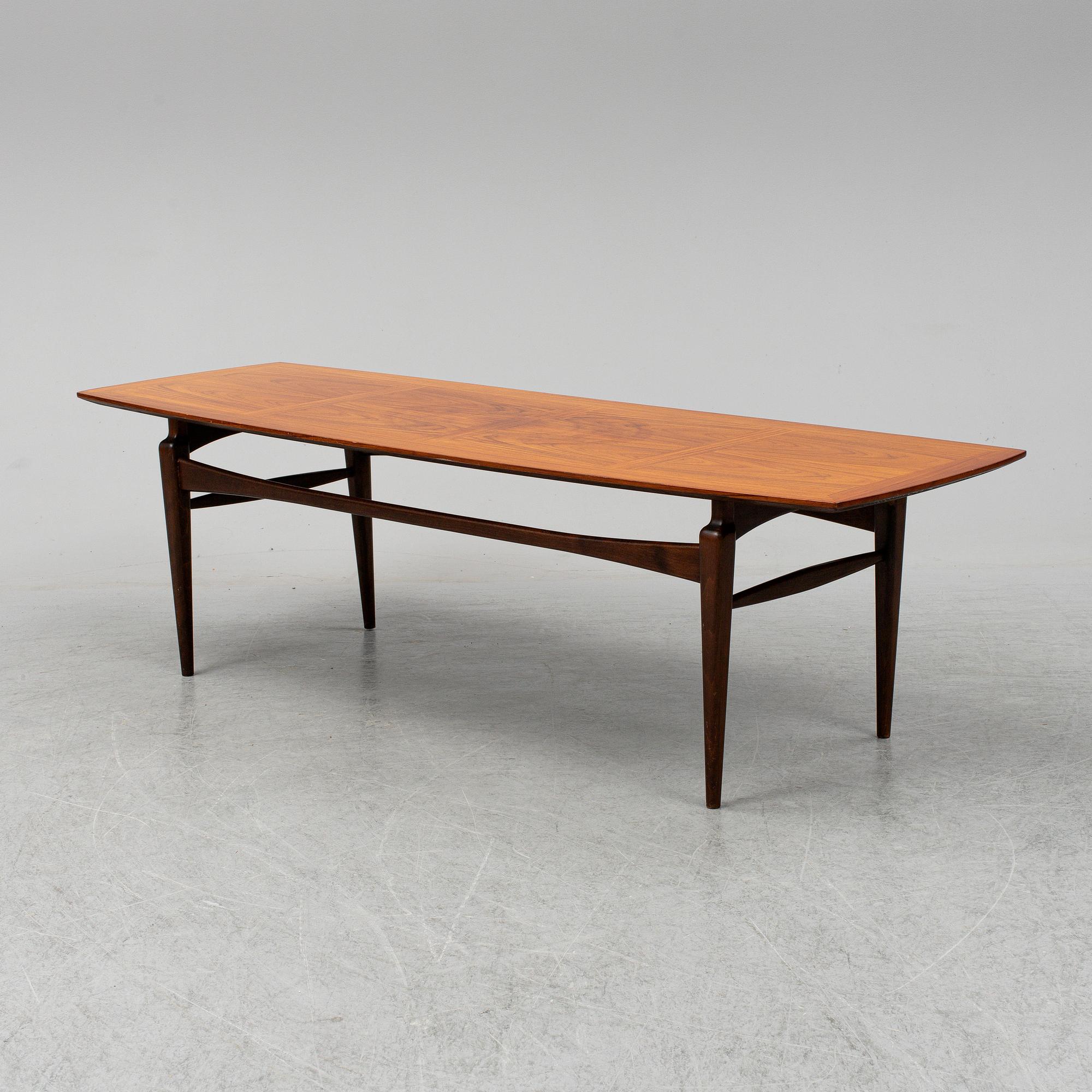 A 1950s teak coffee table by Eric Johansson, Abrahamssons Möbelfabrik AB (ABRA), Sweden.