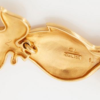 Ole Lynggaard collier 18K guld och en rund briljantslipad diamant.