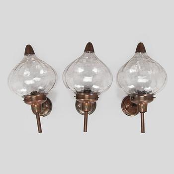 Seinä/ulkovalaisimia, 3 kpl, Westal Ab Ruotsi  1970-luku.