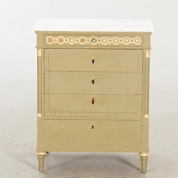 Chest of drawers with mirror, Gustavian style, first half of the 20th century.