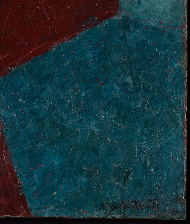 Serge Poliakoff, "Composition abstraite grenat et Bleu".