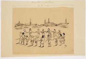 Lotte Laserstein, Children dancing in a ring.