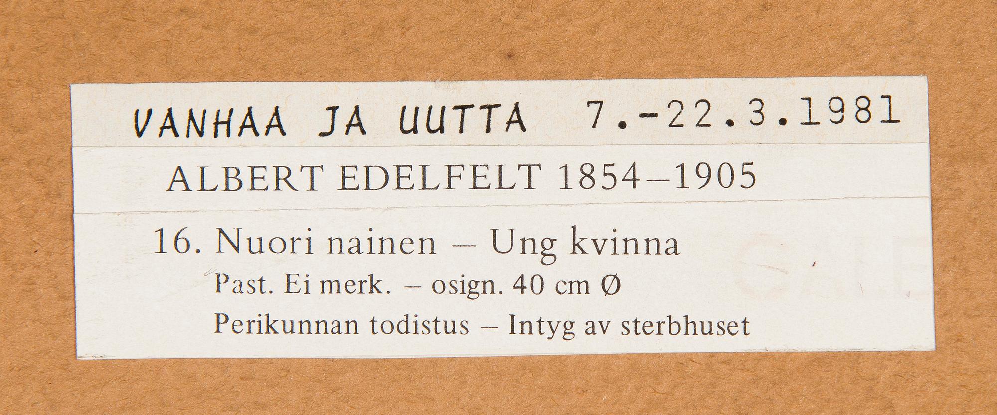 Albert Edelfelt, Nuori nainen.