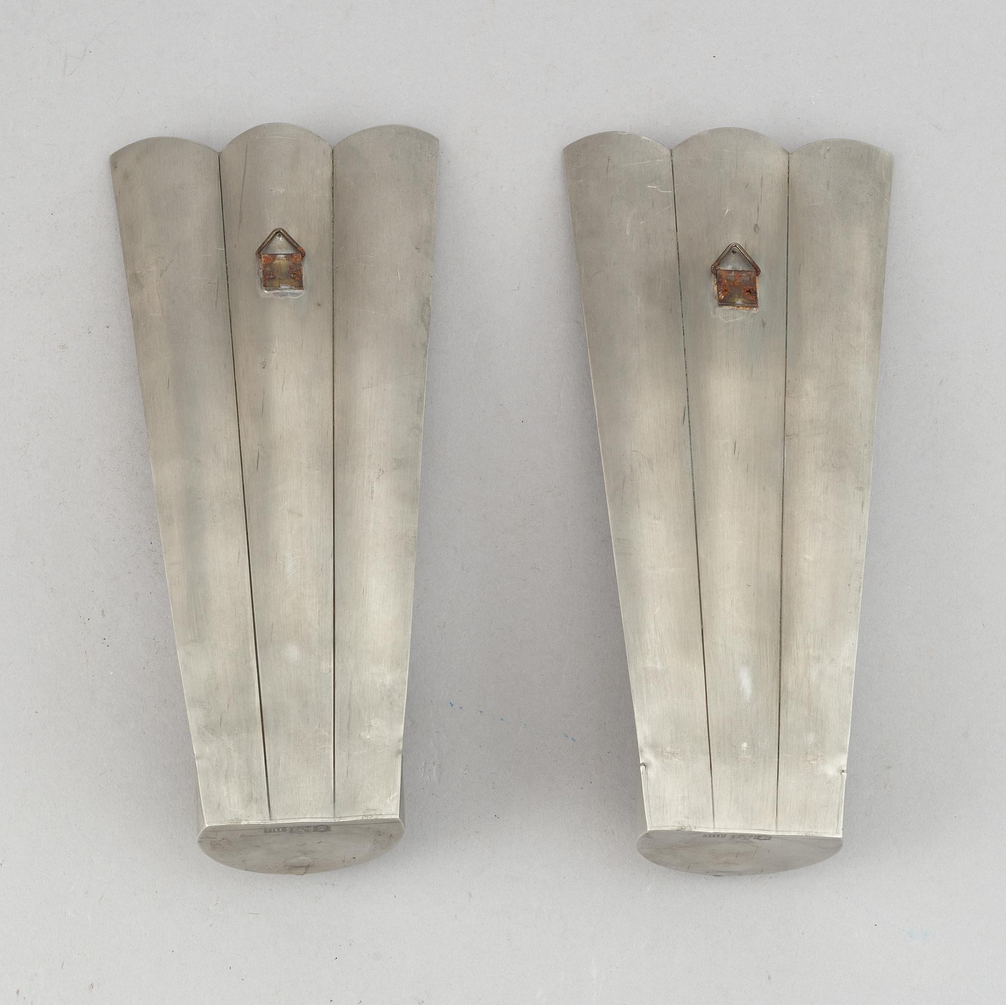 A pair of petwr wall sconces, Herman bergman AB, Stockholm, 1930.