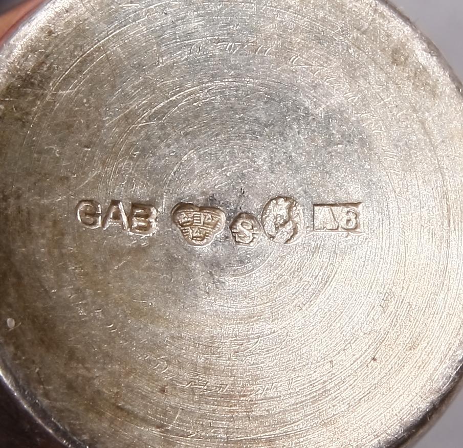 PARTI PRISPOKALER, 7 delar, silver, bla K. Andersson, Stockholm, 1900-talets första hälft.