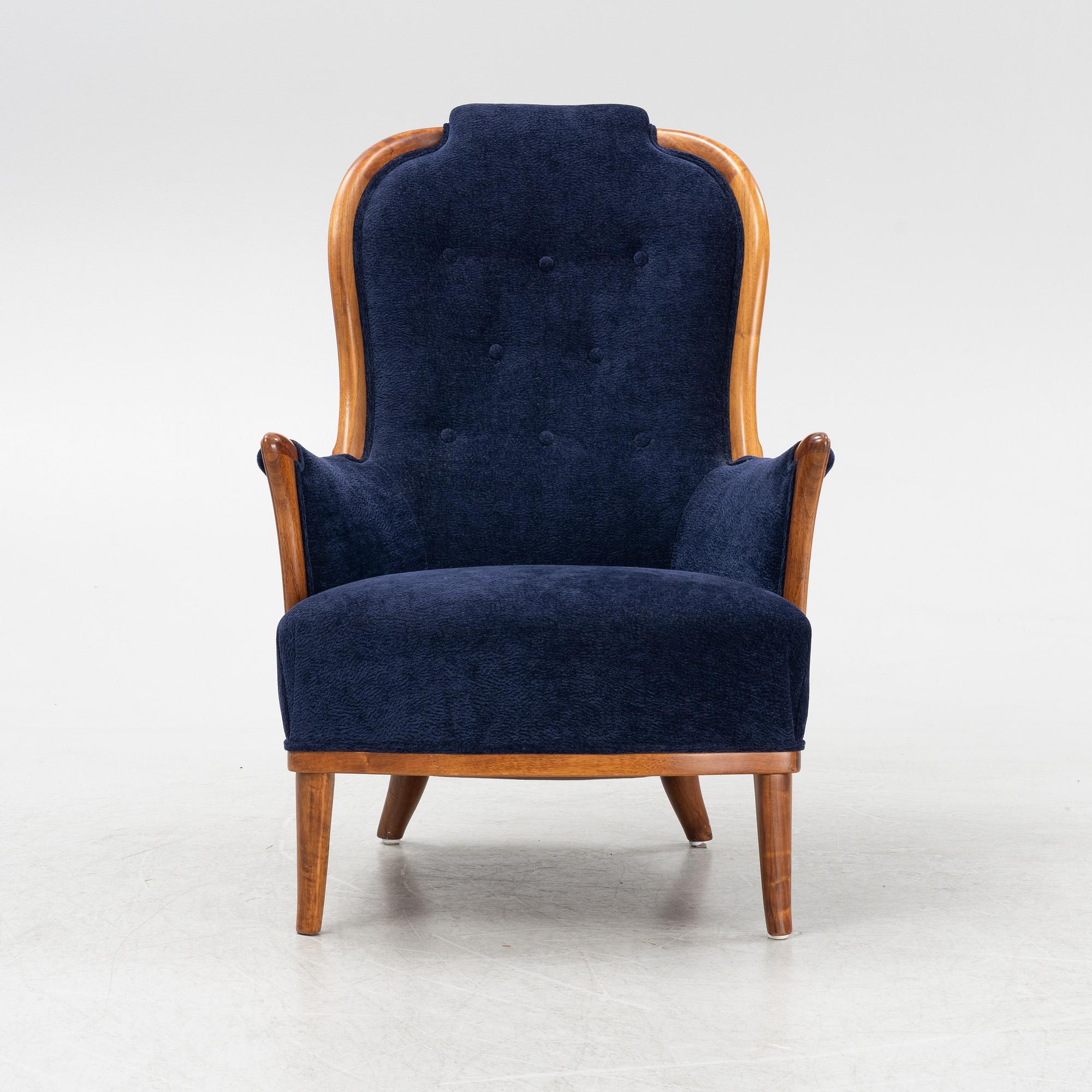 Carl Malmsten, a 'Vår fru' armchair, O.H. Sjögren, second half of the 20th Century.