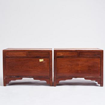 A pair of huanghuali cabinets, Qing dynasty.