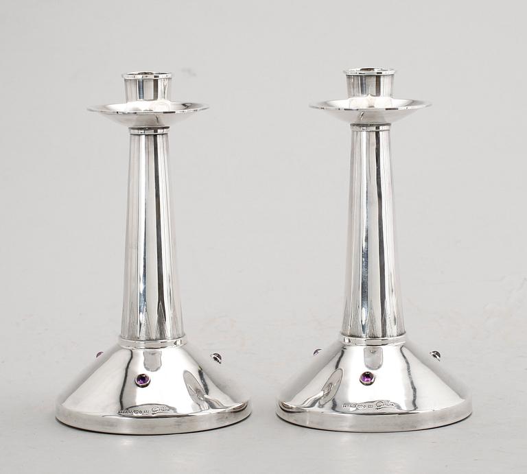 LJUSSTAKAR, 1 par, silver, Göthlin, Tesi, Göteborg 1967.