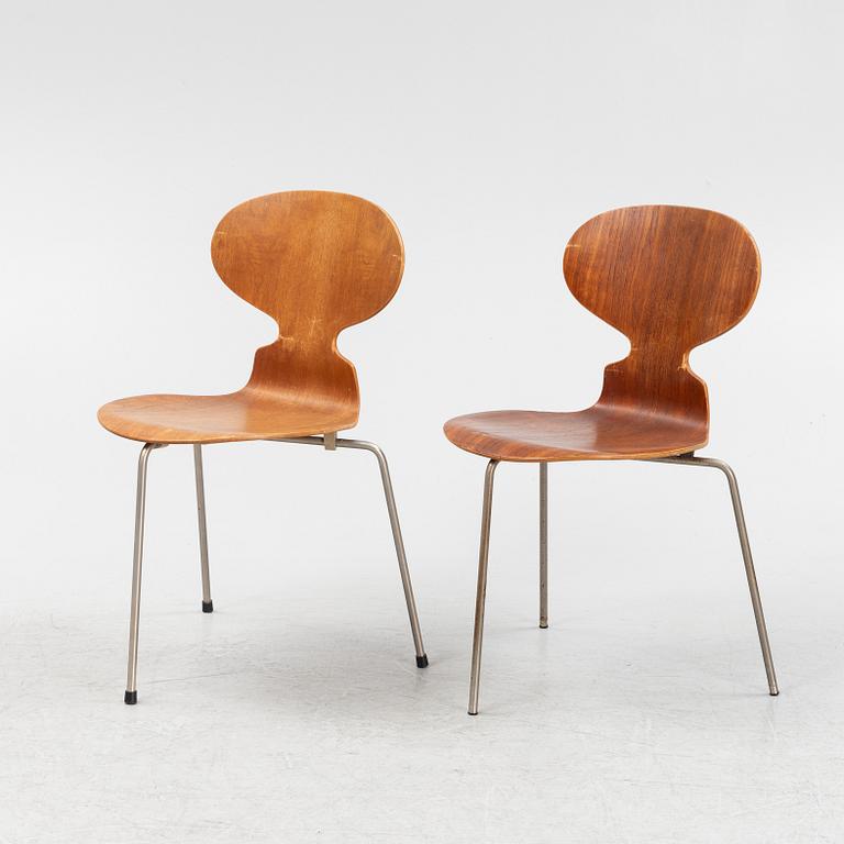 Arne Jacobsen, eight 'Ant' chairs, Fritz Hansen, Denmark, mid 20th century.