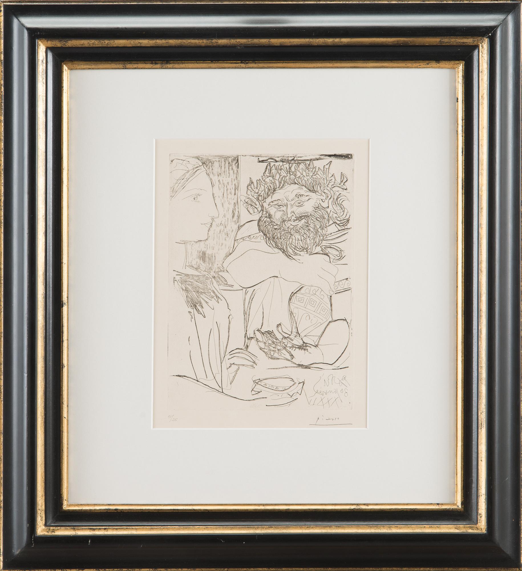 Pablo Picasso, "Bacchus et Femme de Profil".