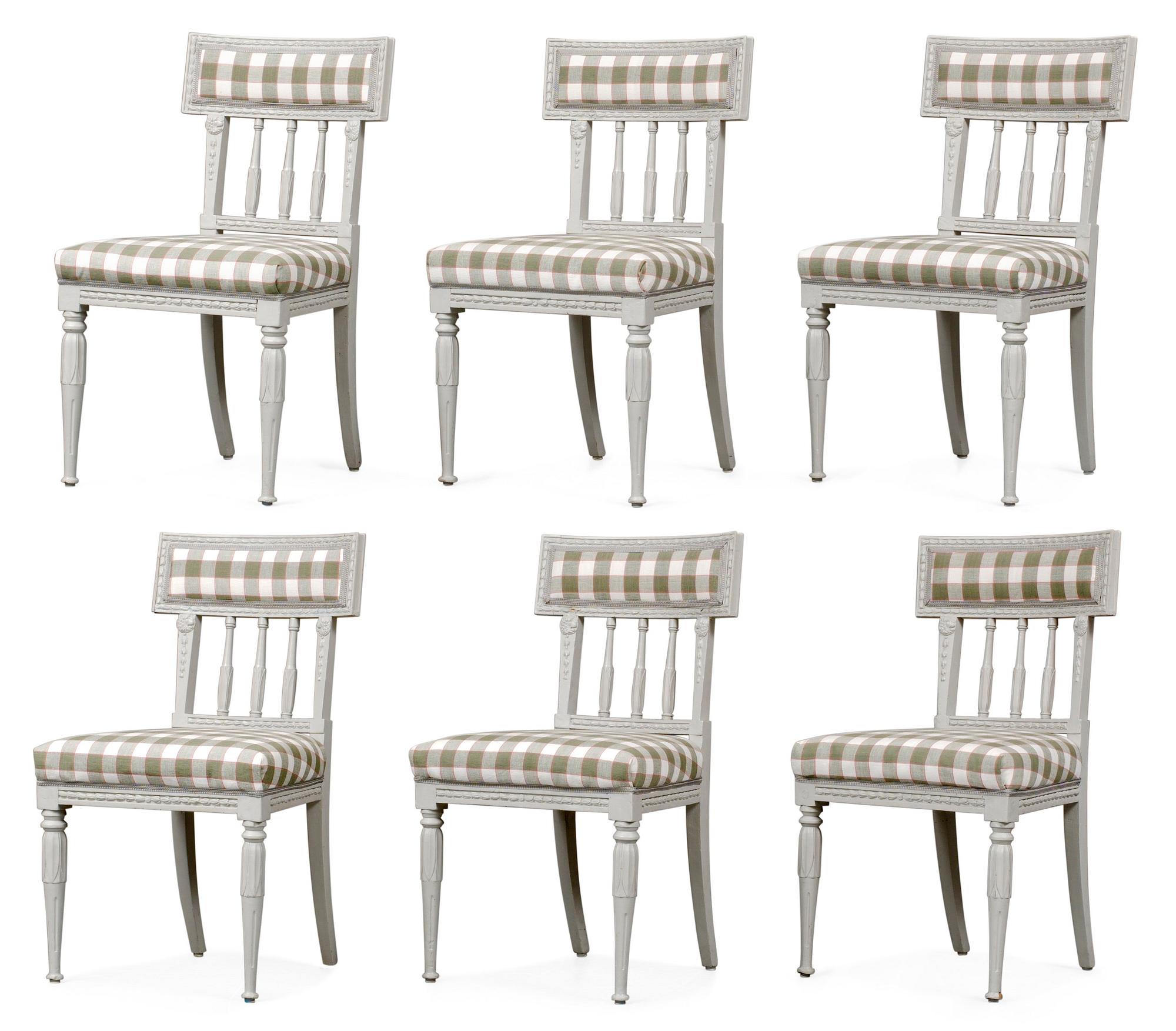 Six late Gustavian chairs.