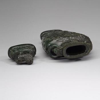 A Chinese carved stone vase, 20th Century.