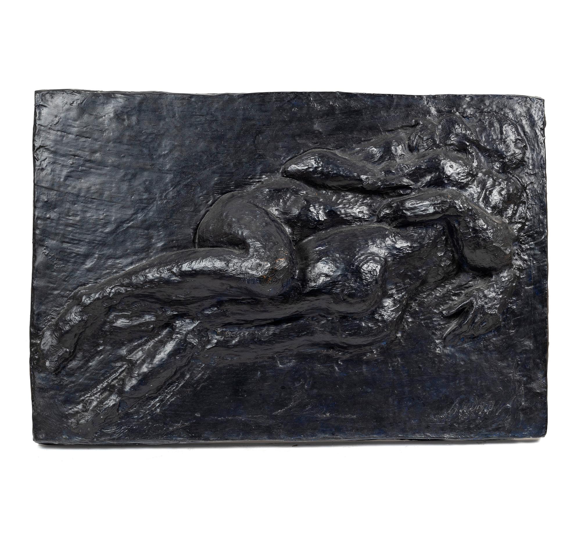 Gudmar Olovson, relief/sculpture. Signed. Numbered. Foundry mark. Bronze, height 78 cm, length 54 cm.