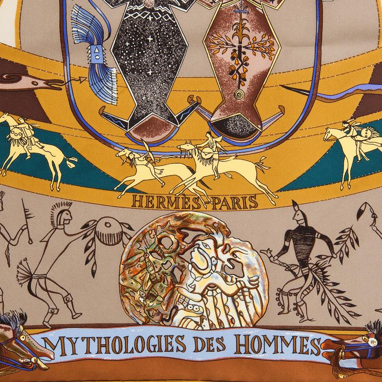 HERMÈS, a silk scarf, "Mythologies des Hommes".
