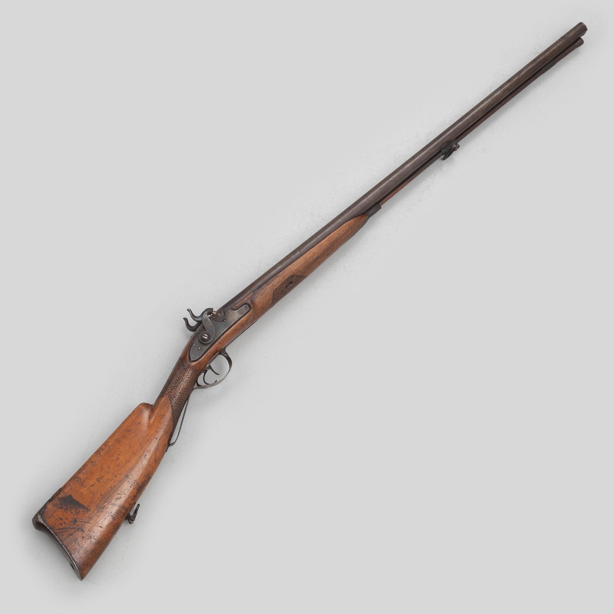 Hammerless shotgun, double-barrelled, signed AP Sandberg, 19th century.