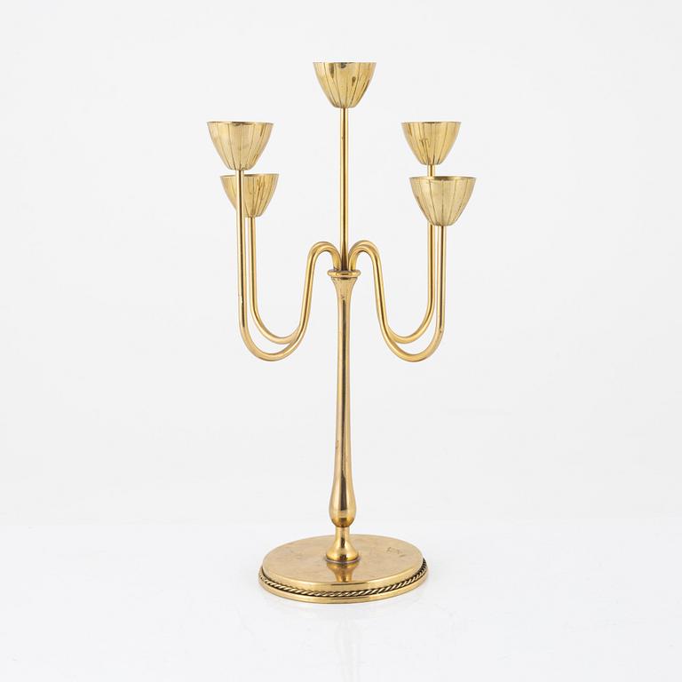 Gunnar Ander, candelabra, Ystad Metall, Sweden, mid-20th century.