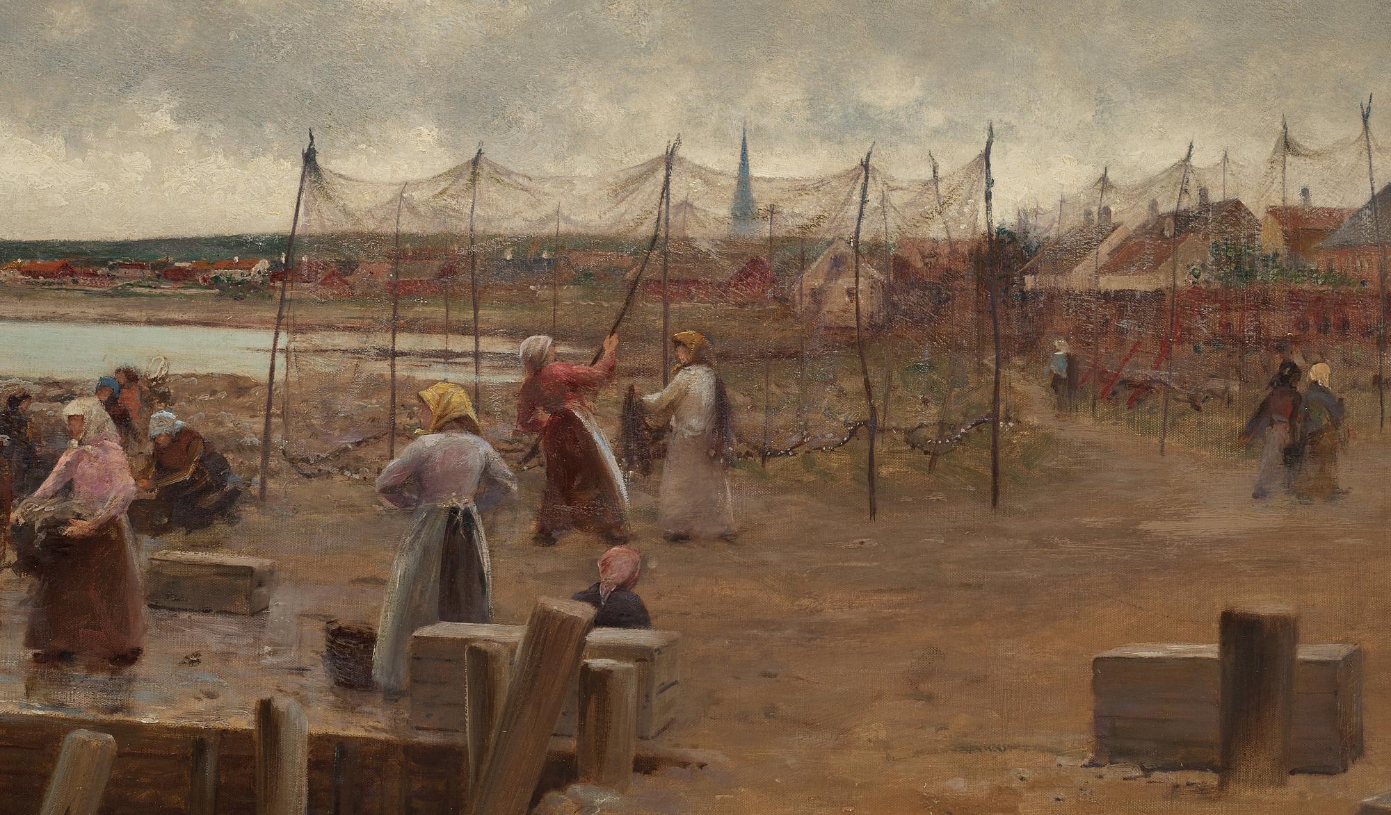 August Hagborg, "Fiskare i Torekovs hamn" (Fishermen in the harbour of Torekov, Sweden).