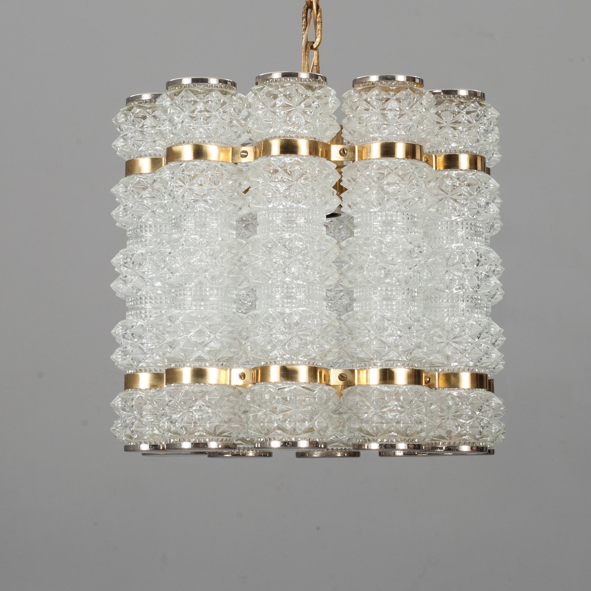 TAKLAMPA, glas, 1900-talets andra hälft.