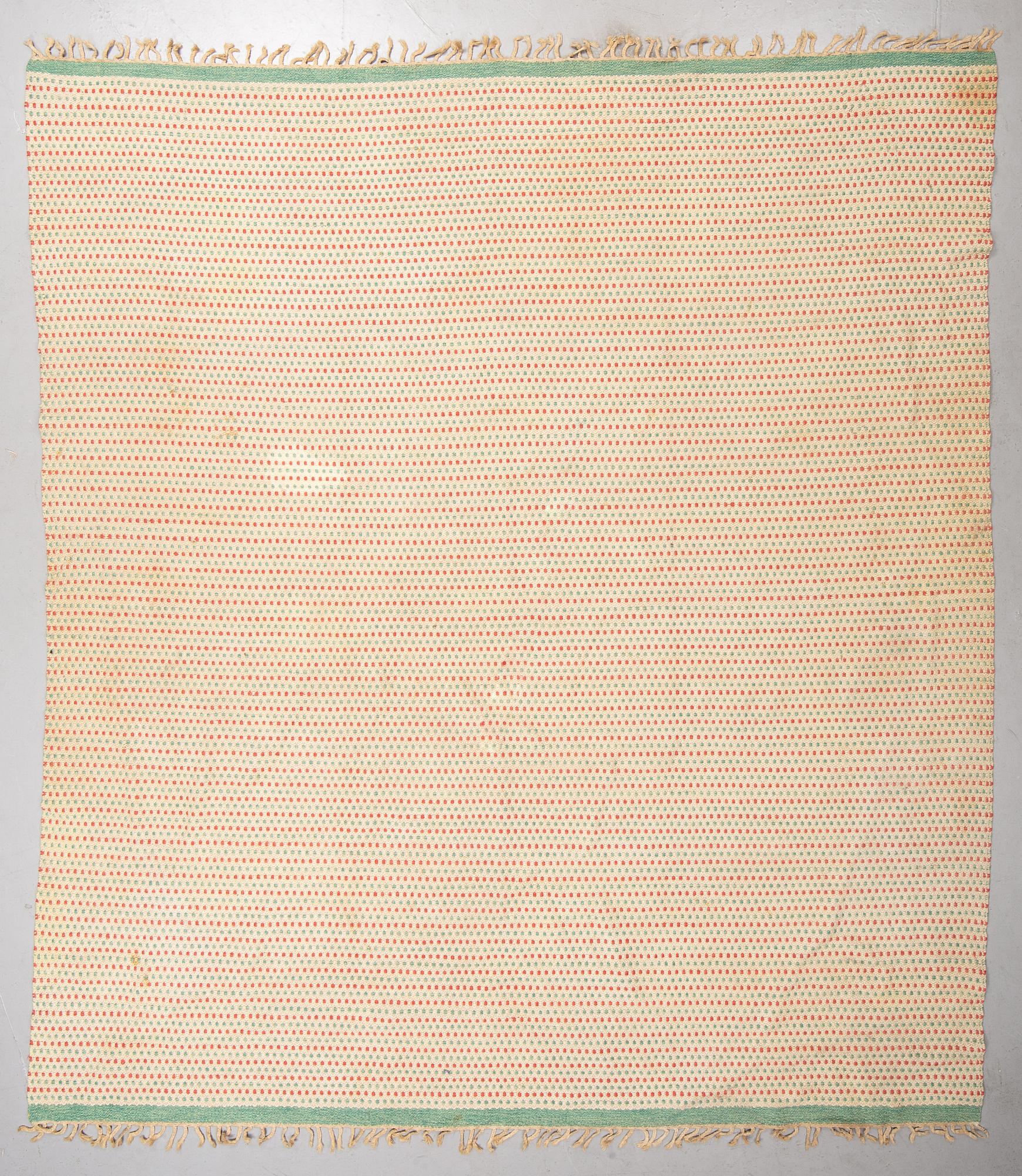 Matto, flat weave, ca 334,5-337,5 x 296-300,5 cm, Sweden/Finland first half of the 20th century.