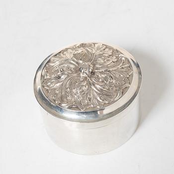 Four Swedish silver boxes, 19th century, most with mark of JP Grönvall, Stockholm.