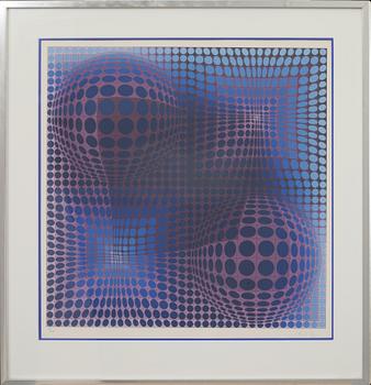VICTOR VASARELY, färglitografi, signerad och numrerad 178/275.
