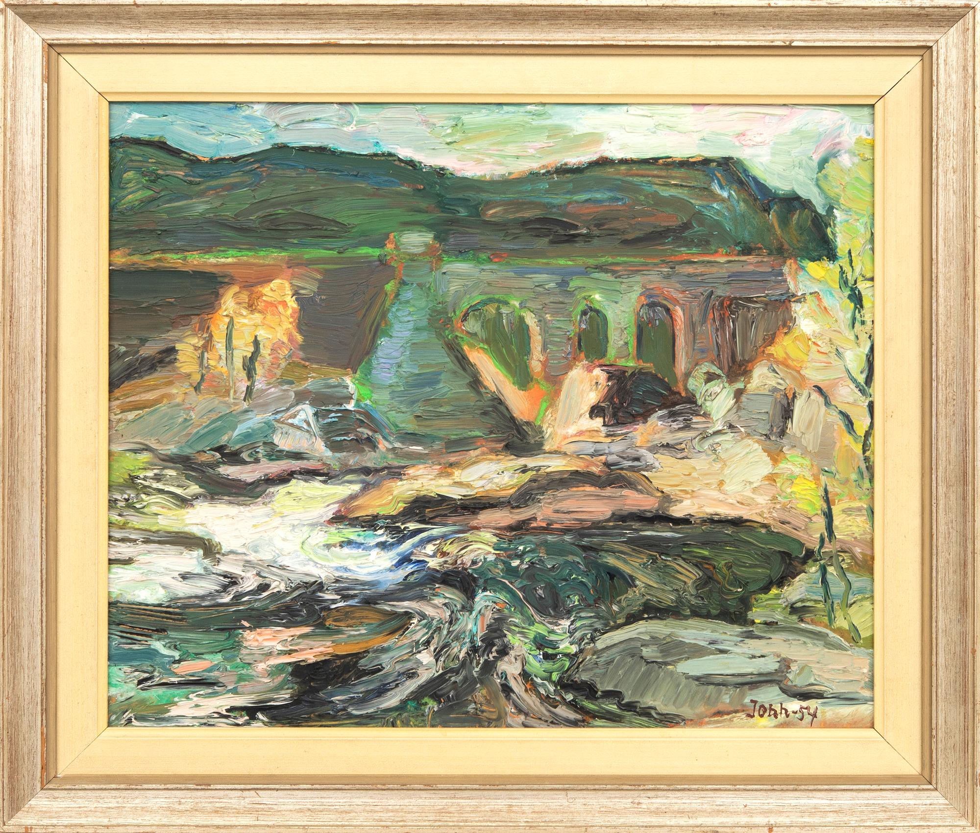 Gunnar Jonn,  oil on panel signed and dated 54.
