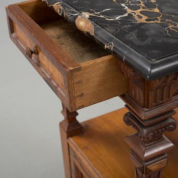 A BEDSIDE TABLE, late 19th century.