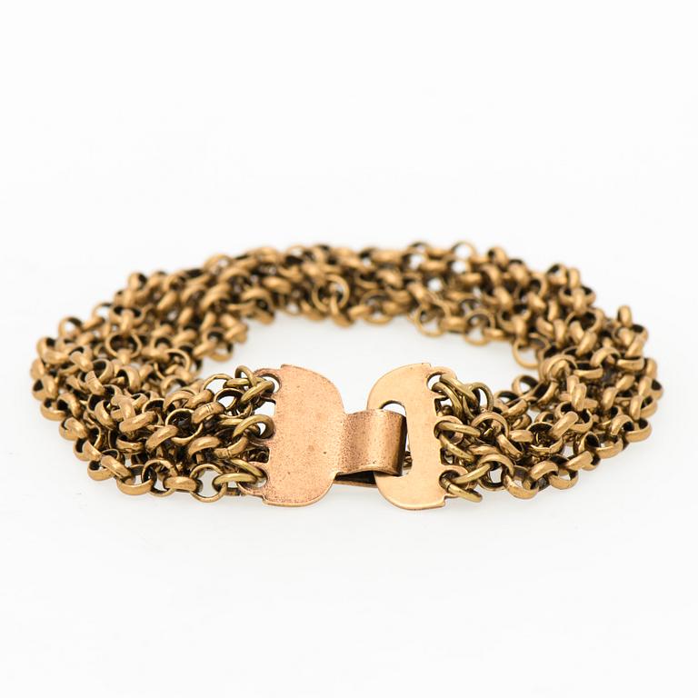 A NECKLACE, A BRACELET and A PAIR OF EARRINGS, bronze. "Hämäläinen juhlakääty" Kalevala Koru.
