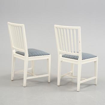 STOLAR, 8 st, gustaviansk stil, City Möbler, Tibro, 1900-talets slut, några märkta 1989.