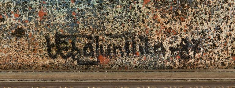 Vesa Junttila, oil on canvas, signed and dated -87.