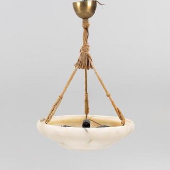 An alabaster ceiling lamp, 1920's.