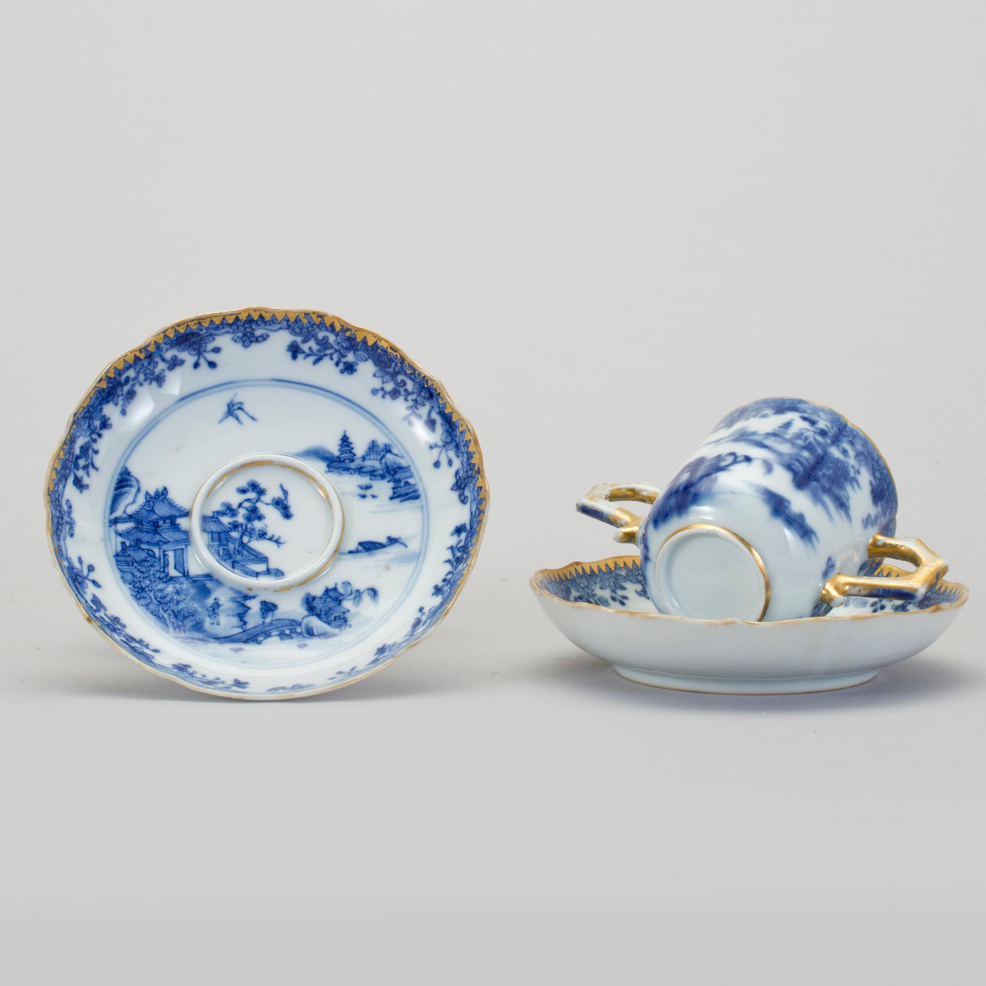 KOPPAR med FAT, ett par, kompaniporslin, Qianlong 1736-95.