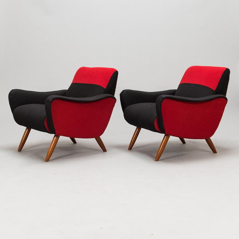 Kurt Hvitsjö, fåtöljer, ett par, modell 461, Isku 1900-talets mitt.