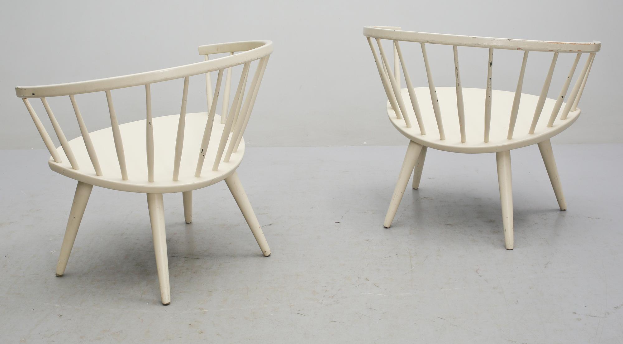 FÅTÖLJER, ett par, "Arka", Yngve Ekström, 1900-talets andra hälft.