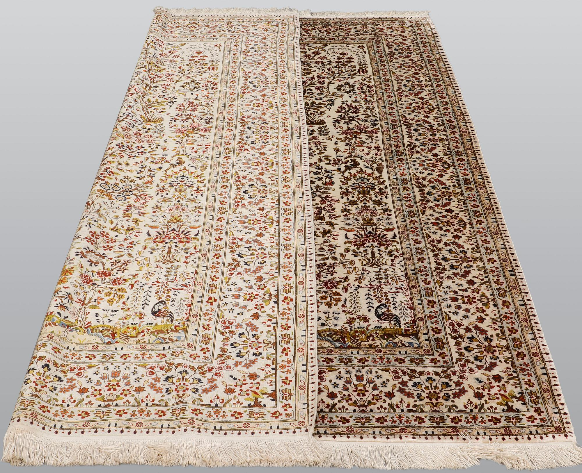 A carpet, Figural Anatolisk Silk, ca 222 x 167 cm.