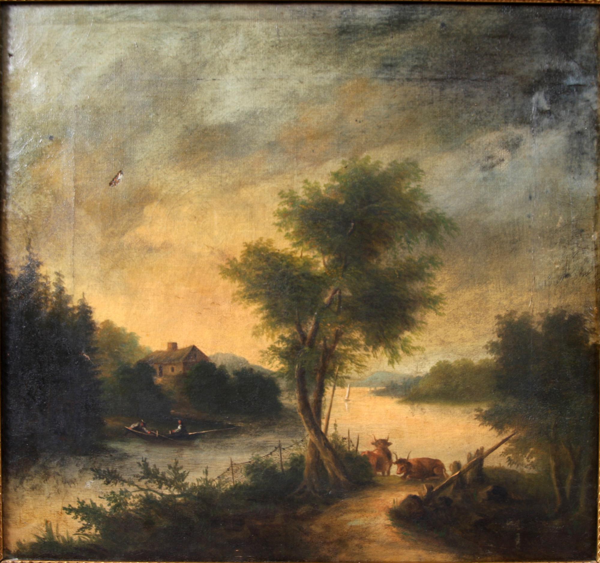 OKÄND KONSTNÄR, olja på duk, 2 st. Trol Holland/Tyskland resp Danmark. 1800-tal.