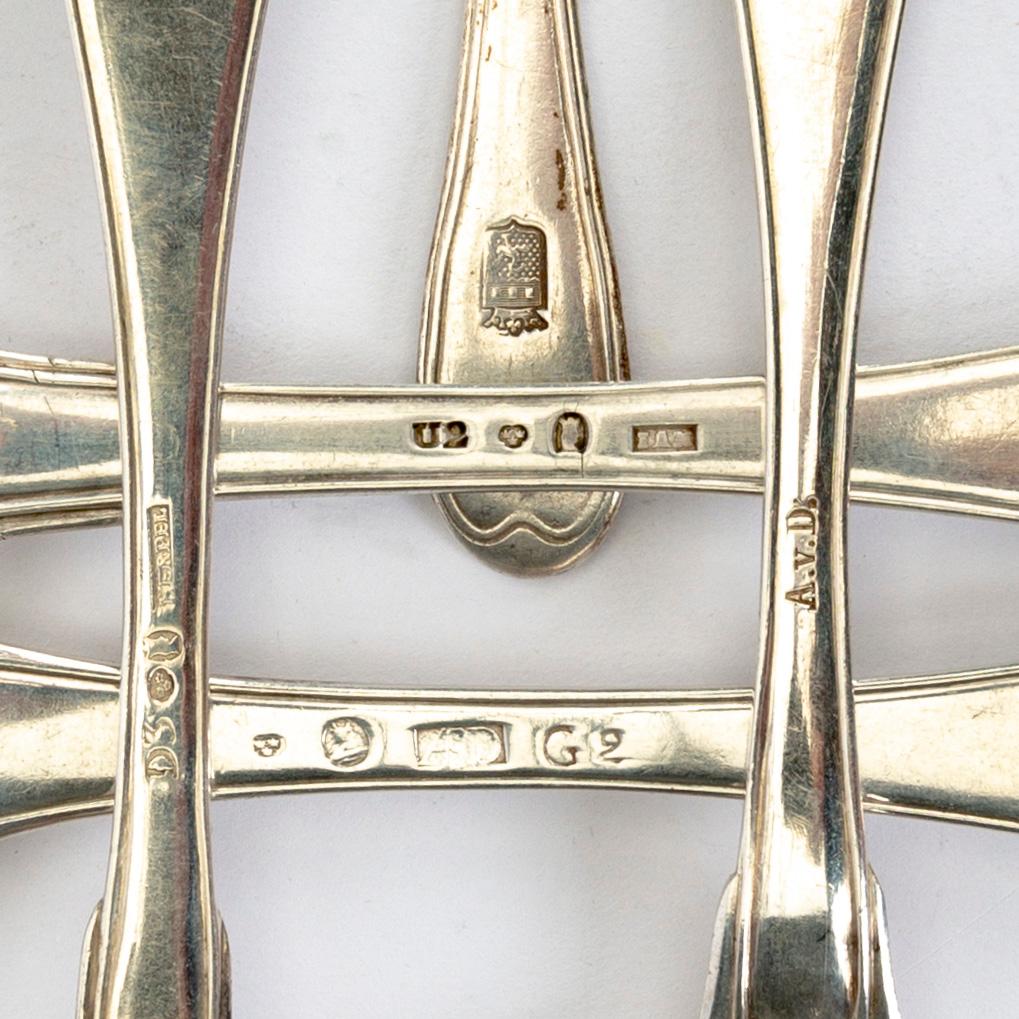Bestick 17 dlr silver 1768-1865 oiika smeder.