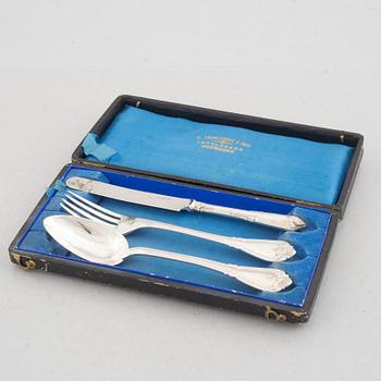 A Swedish Silver Travel Cutlery Set, mark of Carl Tengstedt & Son, Gothenburg 1880-81 (3 pieces).