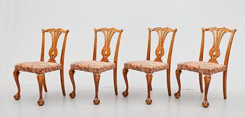 STOLAR, 4 st, Chippendale, 1900-talets mitt.