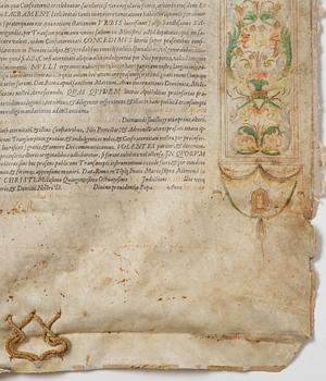 Document on vellum, Rome, 1586.