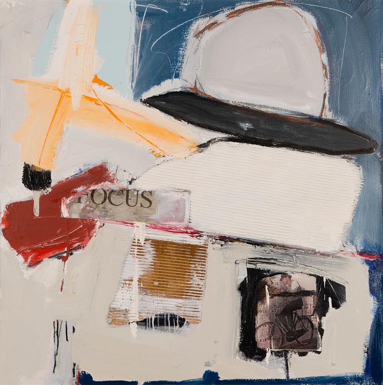 TIMOTHY PERSONS, acrylic on canvas, collage, a tergo signed and dated -88.