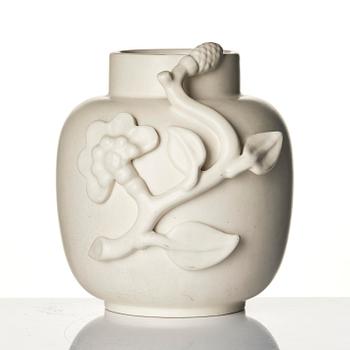 Wilhelm Kåge, vaser, två stycken, "Carrara", keramik, Gustavsberg, 1930-40-tal.