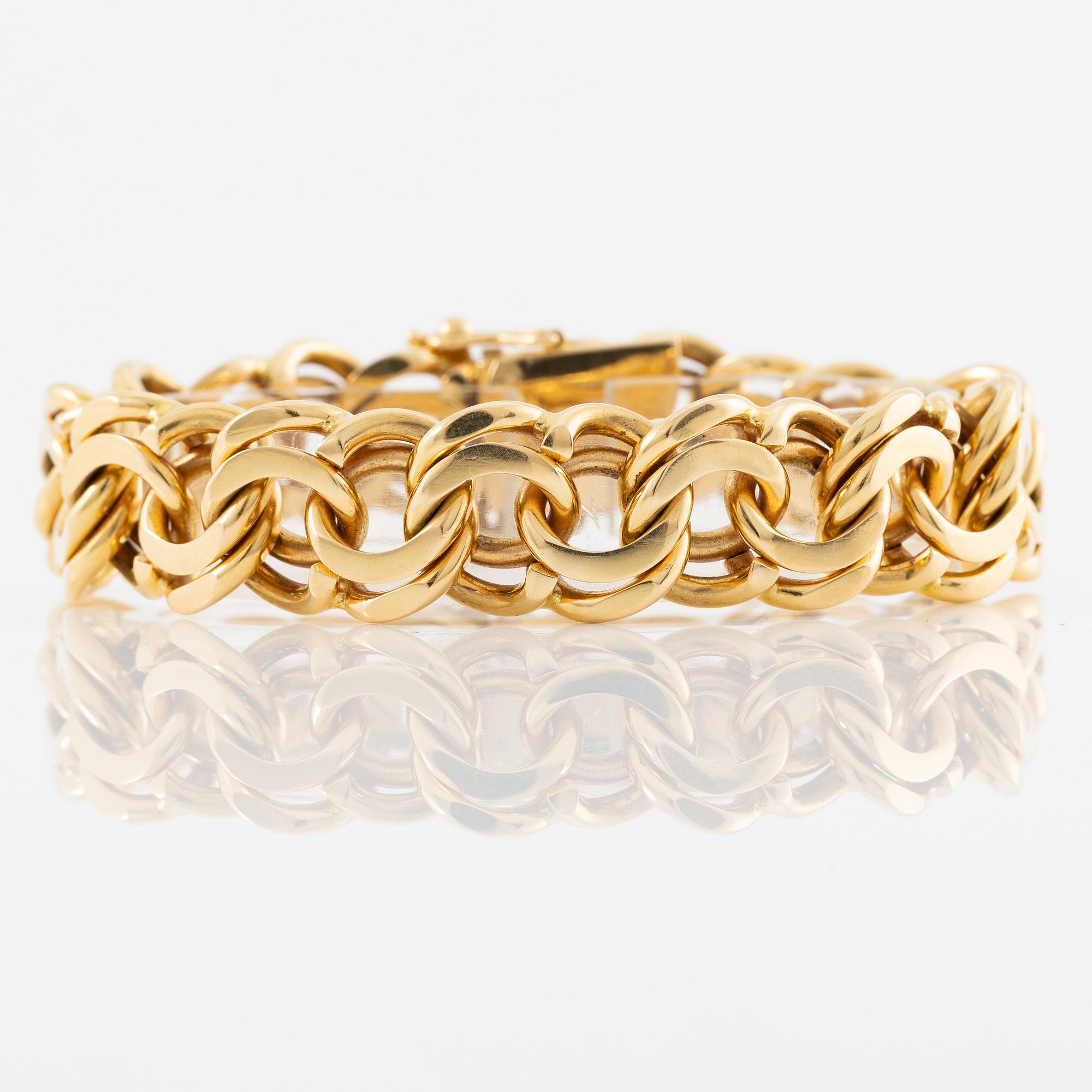 Armband, 18K guld, bismarcklänk.