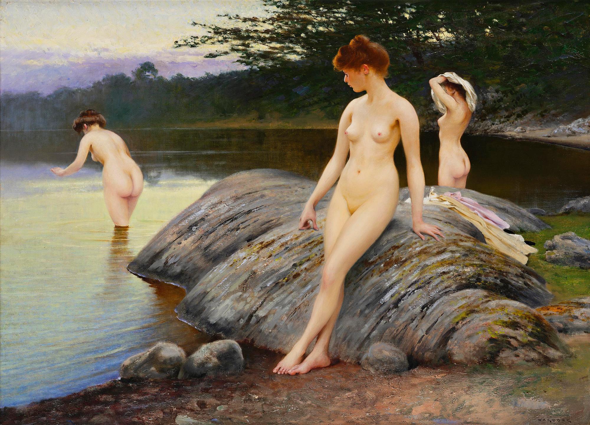 August Hagborg, Kvällsdopp.