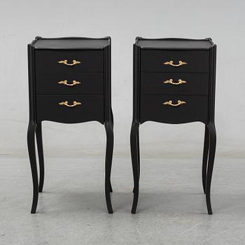 A pair of rococo-style bedside tables from the second half of the 20th century.