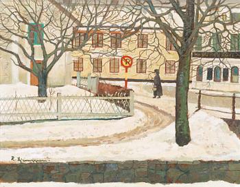146. Reinhold Ljunggren, Winter scene from Trosa.