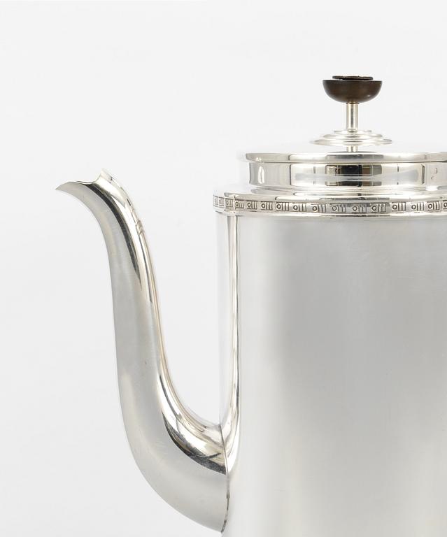 KAFFERSERVIS, 3 delar, Vera Ferngren för CG Hallberg, Stockholm 1961, sterling.