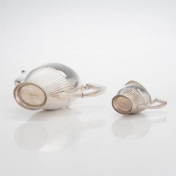 A three-piece silver coffee set, Germany 20th century, Finnish control marks stamped in 1966.